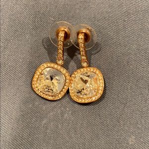 Rose gold sparkly dangle earrings